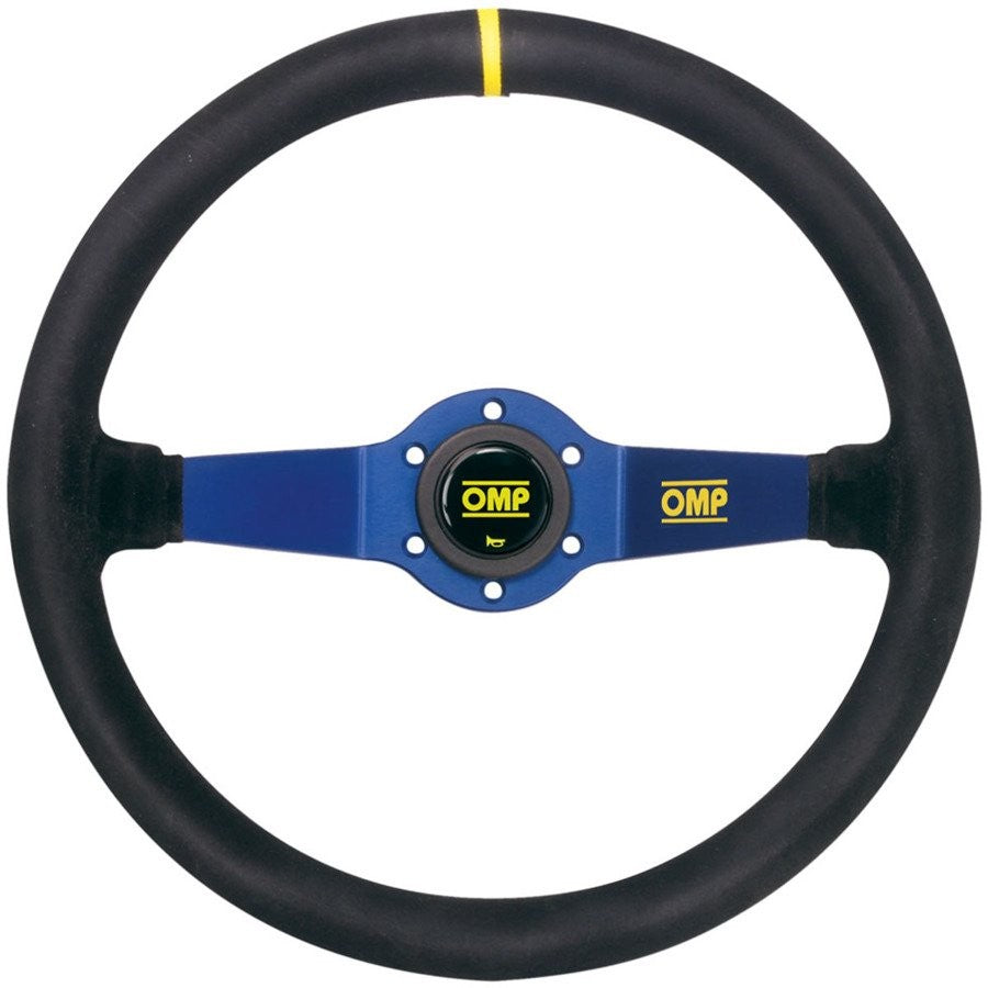 VOLANTE OMP RALLY ANTE 350MM NEGRO 2 BRAZOS AZULES