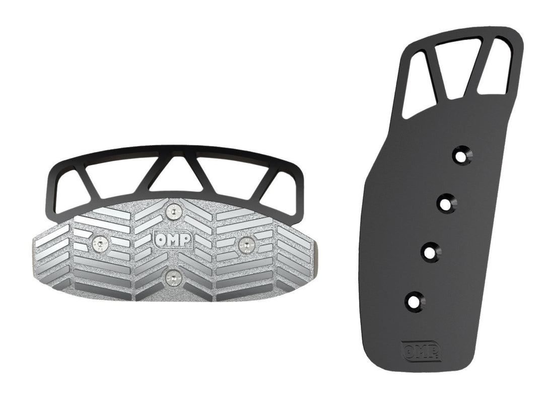 JUEGO 2 PEDALES OMP ALUMINIO ANODIZADO NEGRO COCHE AUTOMATICO