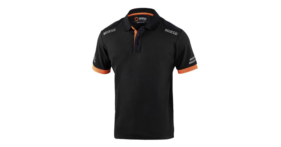 POLO SPARCO TECH TALLA L NEGRO/NARANJA