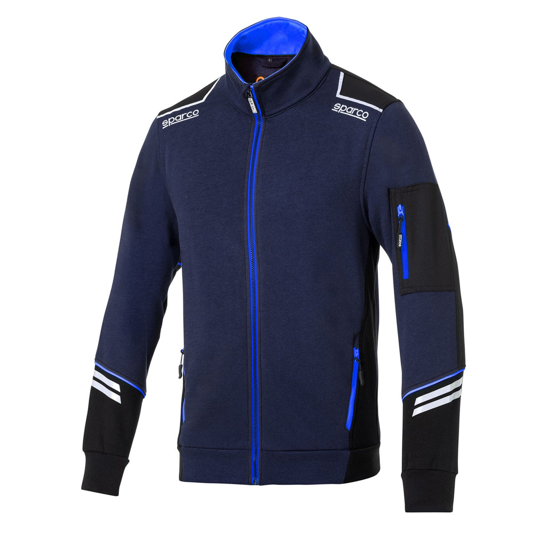 CHAQUETA SPARCO CON CREMALLERA TECH TALLA XXXL AZUL MARINO/NARANJA