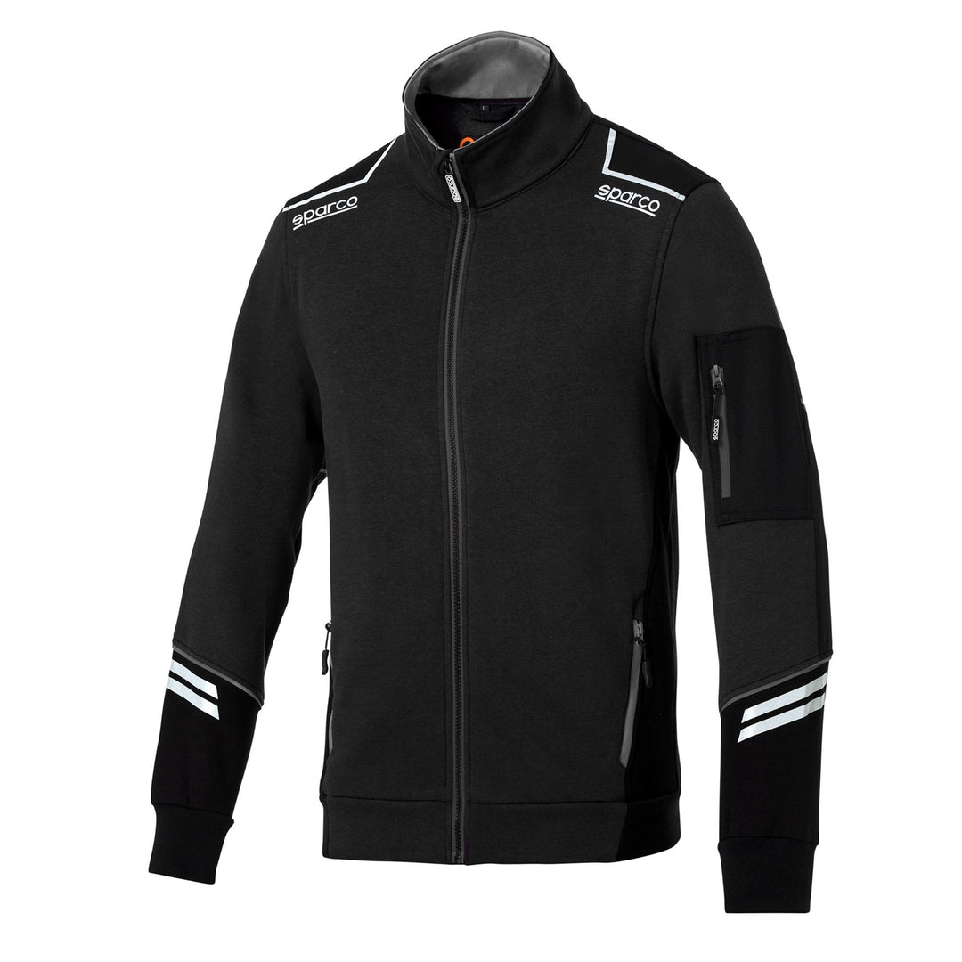 CHAQUETA SPARCO CON CREMALLERA TECH TALLA M NEGRO/GRIS