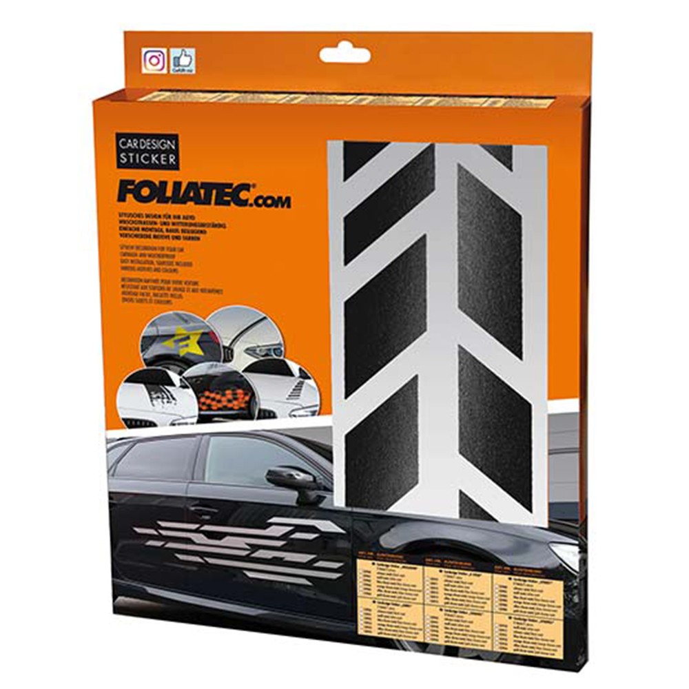 PEGATINA PARA COCHE DISEÑO SOMBRAS NEGRA MATE  77  X 9 CM  2 PIEZAS