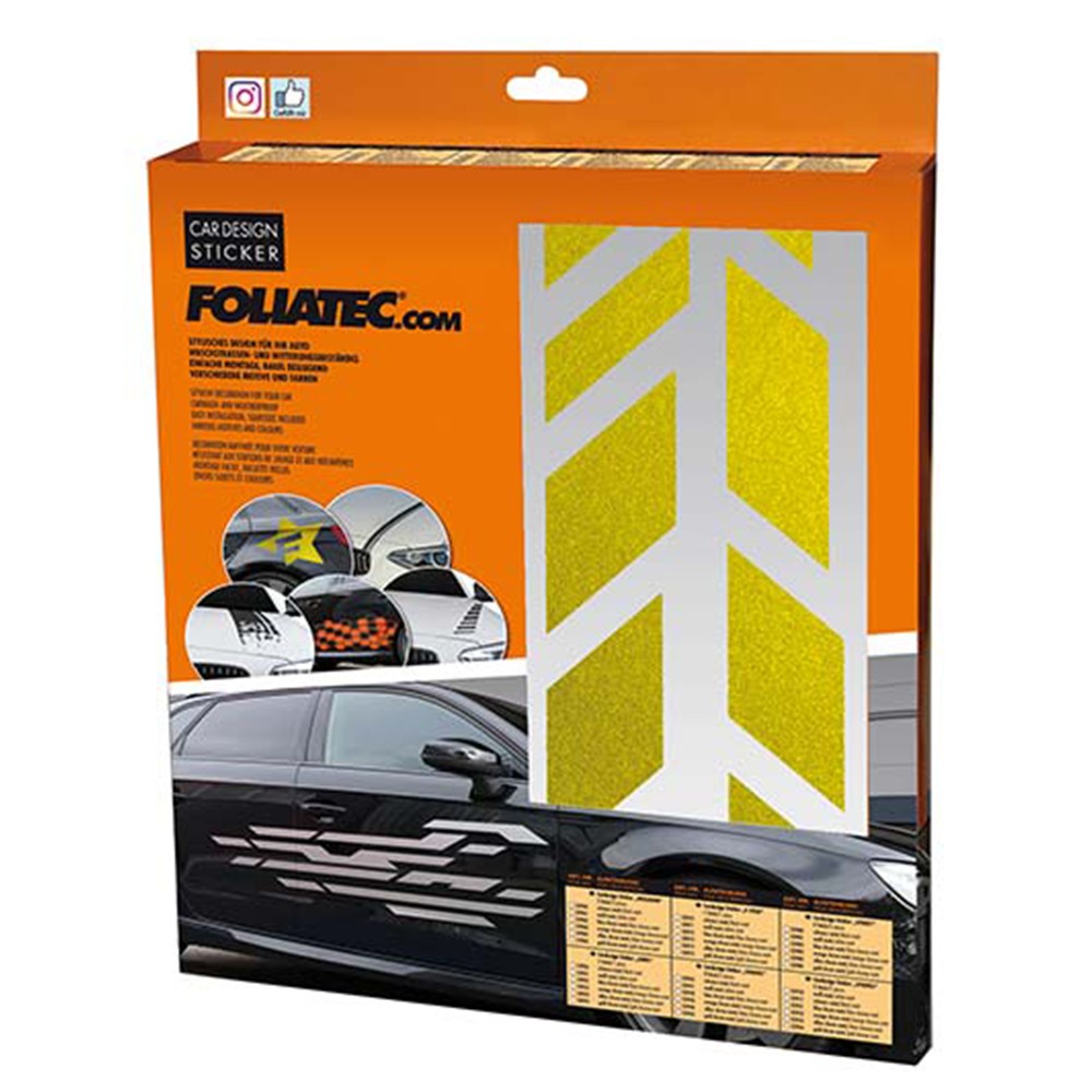PEGATINA PARA COCHE DISEÑO SOMBRAS DORADO