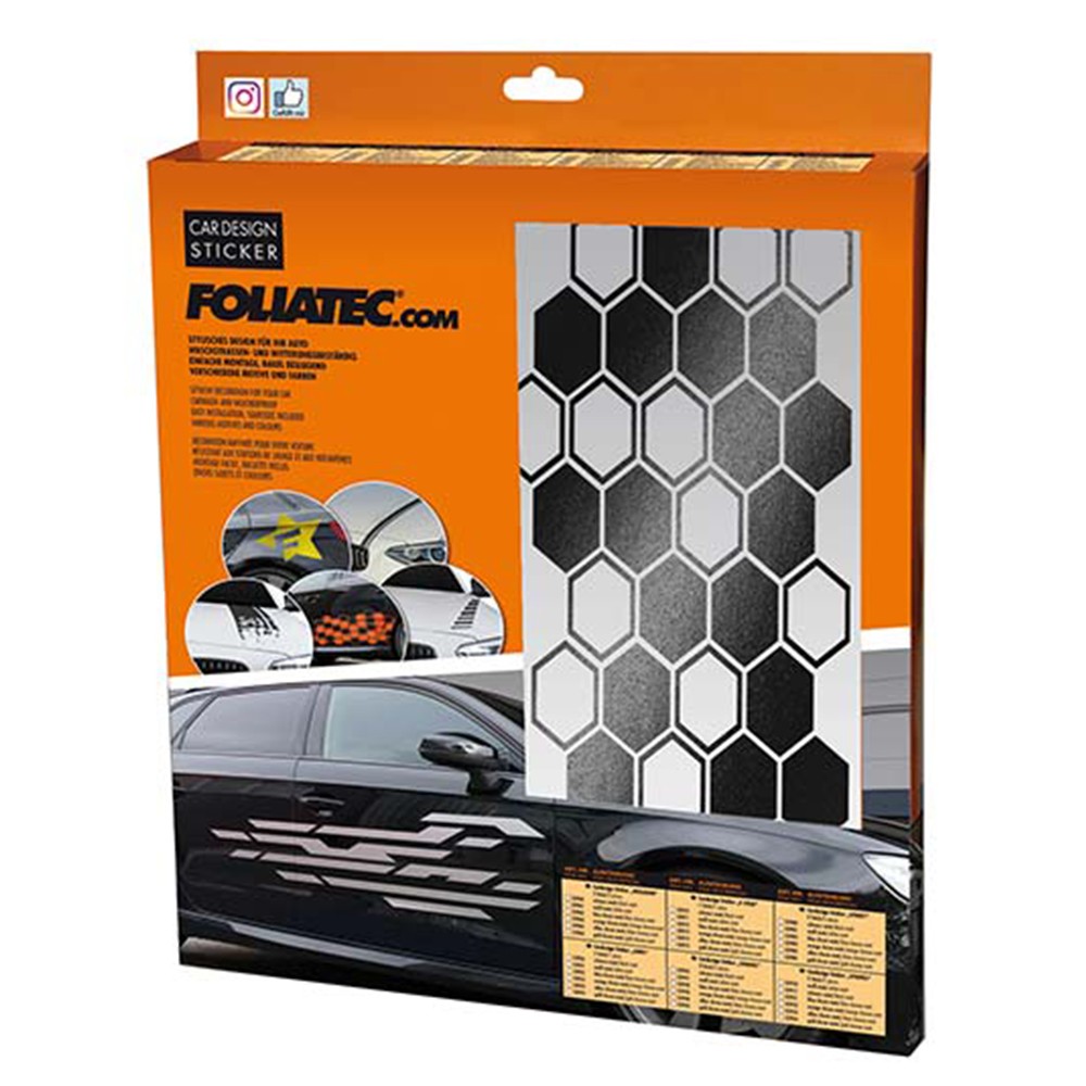 PEGATINA PARA EL COCHE DISEÑO HEXAGON NEGRO