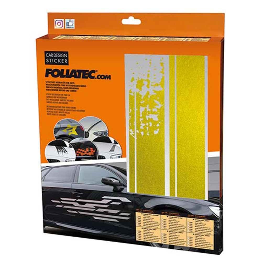 PEGATINA PARA EL COCHE DISEÑO RAYAS DORADO