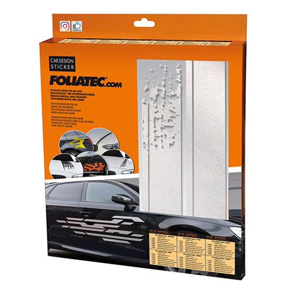 PEGATINA PARA EL COCHE DISEÑO RAYAS PLATA