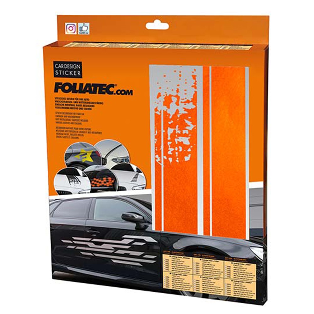 PEGATINA PARA EL COCHE DISEÑO RAYAS NARANJA