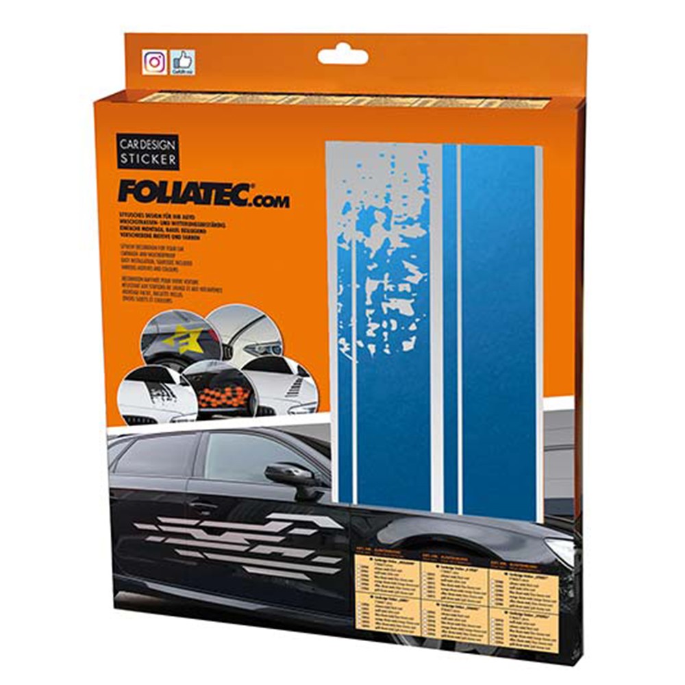 PEGATINA PARA EL COCHE DISEÑO RAYAS AZUL