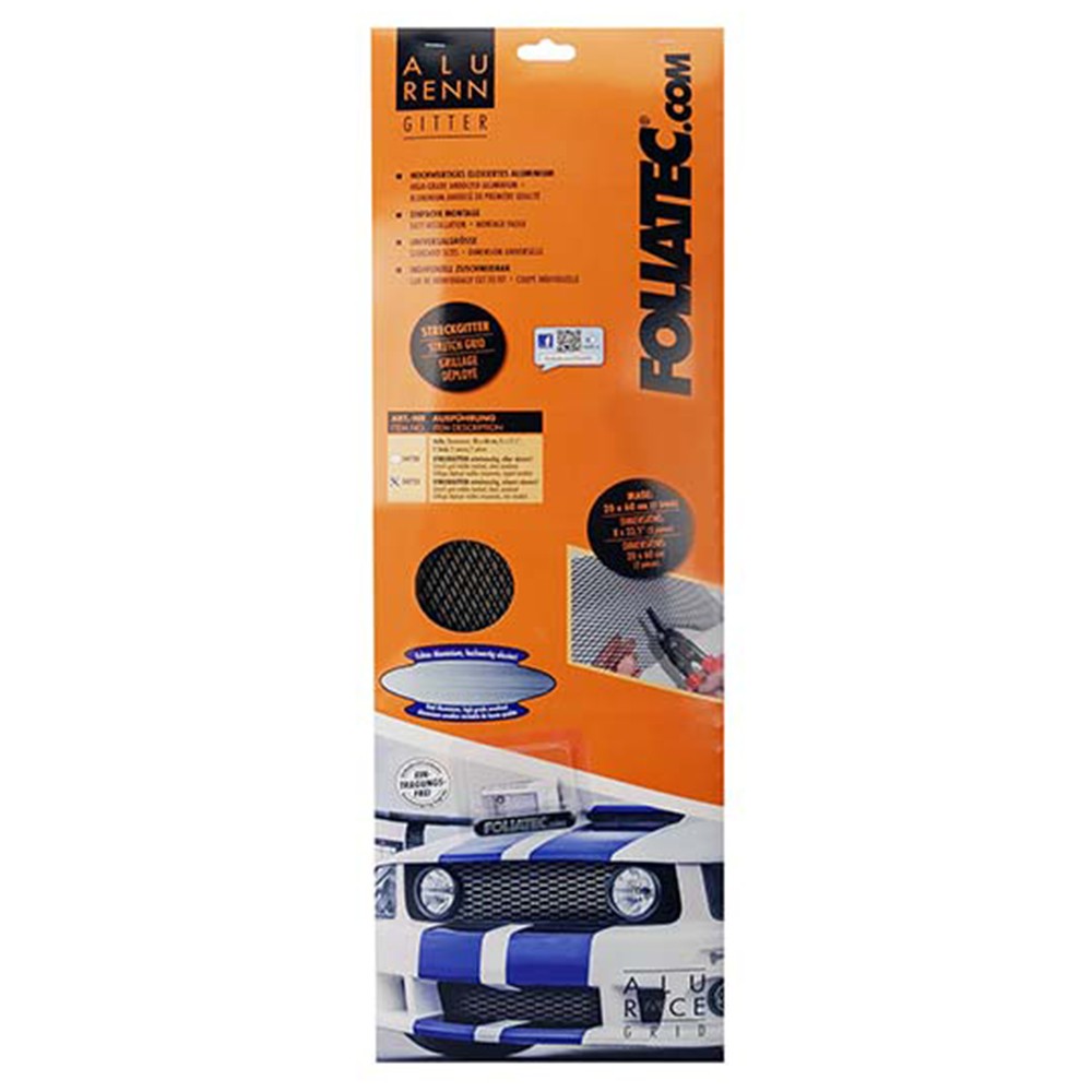 Mittelmaschiges schwarzes Aluminiumgitter, 2-teilig, 20 x 60 cm