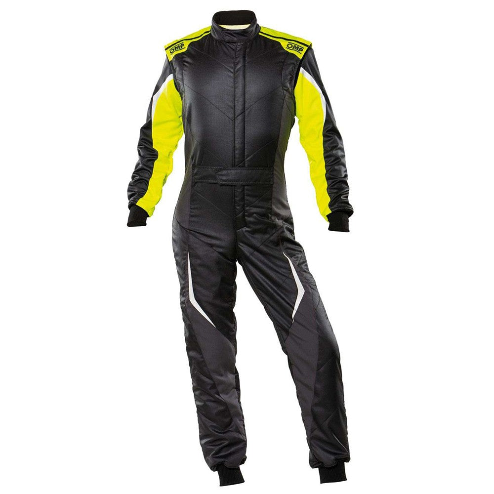 TRAJE DE CARRERAS TECNICA EVO FIA 8856-2018 NEGRO / AMARILLO FLUO TALLA 46