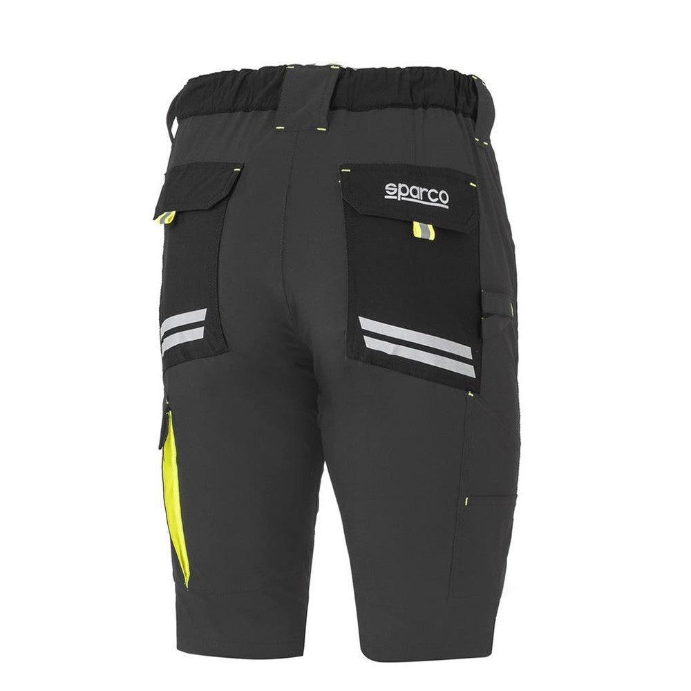 PANTALON SPARCO CORTO LIGHT TECH TALLA XL GRIS/AMARILLO