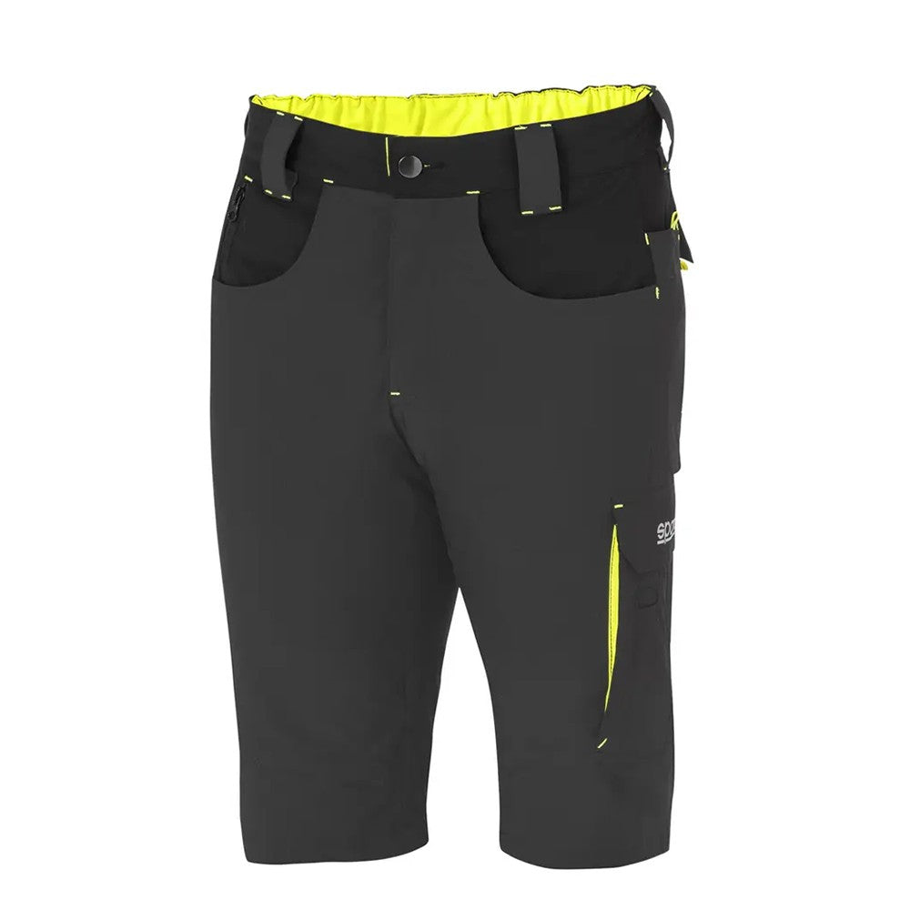 PANTALON SPARCO CORTO LIGHT TECH TALLA L GRIS/AMARILLO