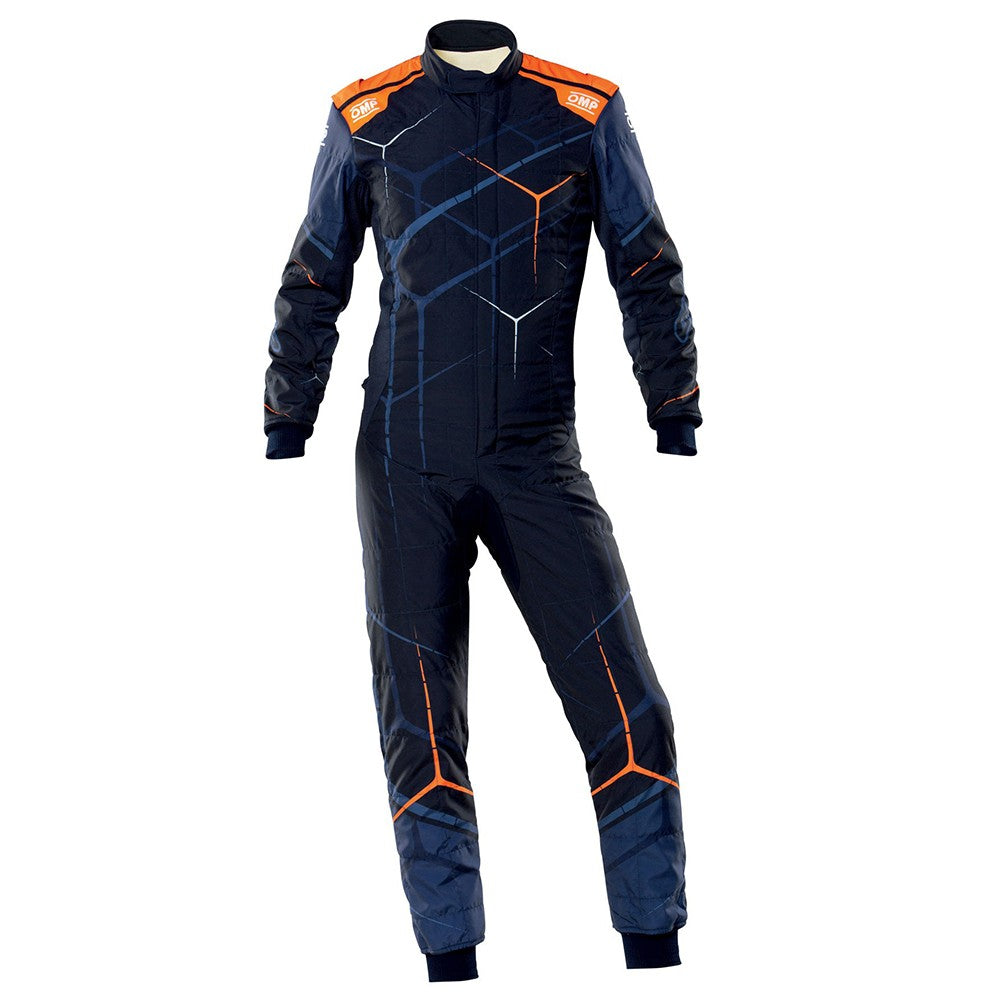TRAJE DE CARRERAS ONE ART FIA 8856-2018 AZUL MARINO / NARANJA FLUO TALLA 58