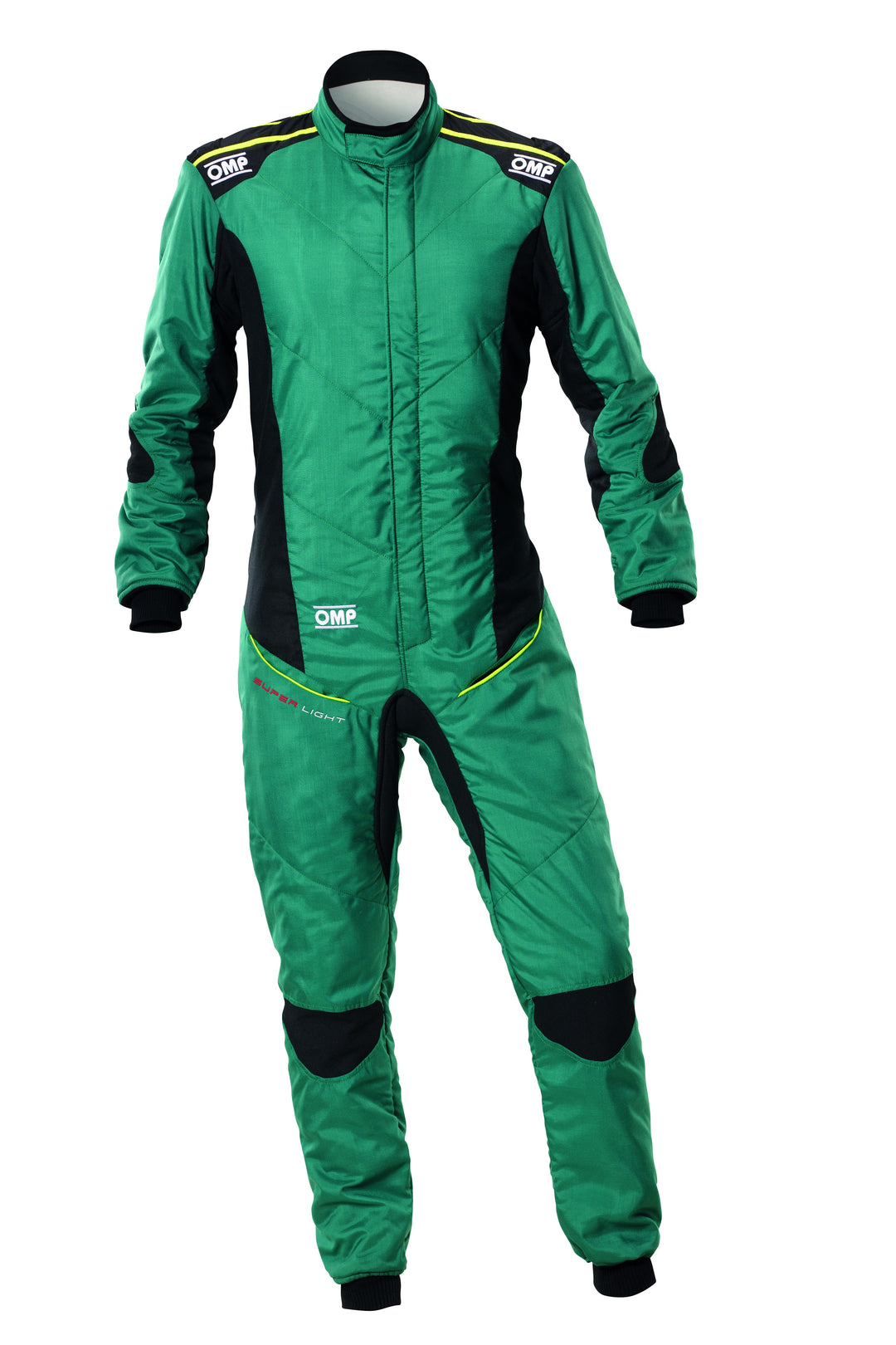 TRAJE DE CARRERAS OMP TECNICA SUPER LIGHT FIA 8856-2018 VERDE/FLUO AMARILLO TALLA 46