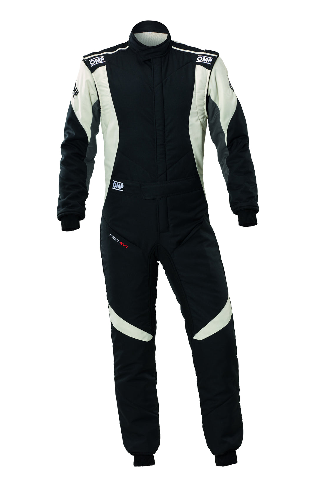 TRAJE DE CARRERAS OMP FIRST EVO MY2025 FIA 8856-2018 NEGRO / BLANCO TALLA 44