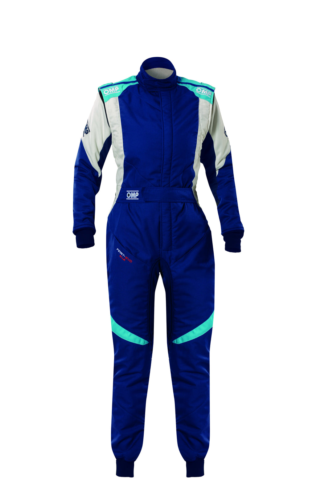 TRAJE DE CARRERAS OMP FIRST EVO ELLE MY2025 FIA 8856-2018 NAVY AZUL / TIFFANY TALLA 50