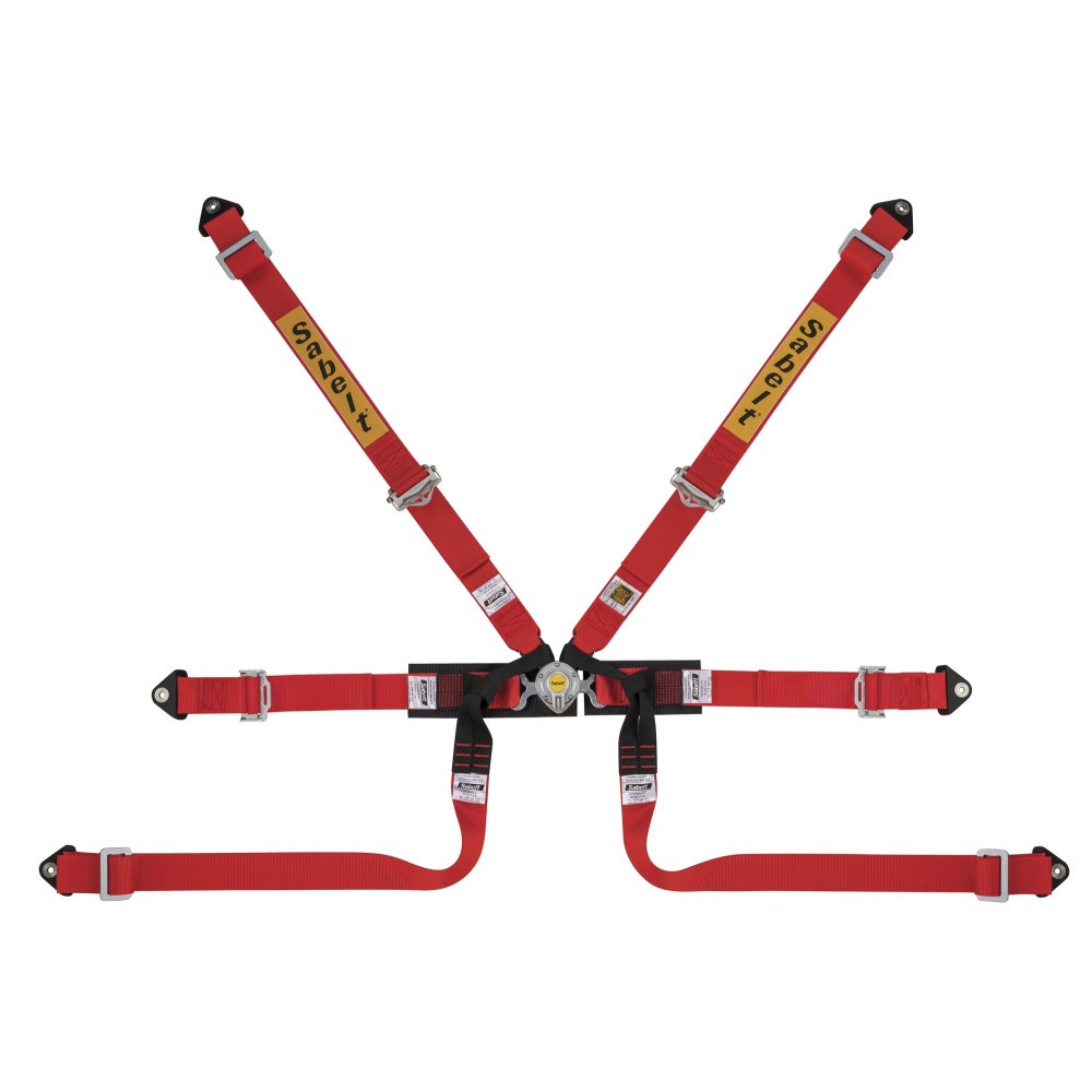 SABELT GURT 6 PUNKTE FORMEL ALUMINIUM FIA8853-2016 ROT