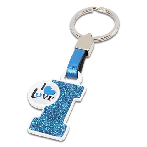 LLAVERO LETRA "I "AZUL (STOCK LAST )