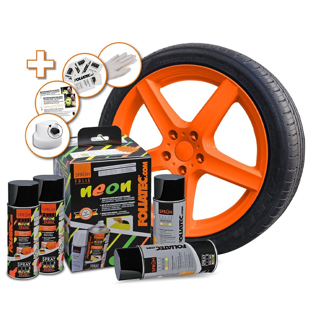 GOMA LIQUIDA NEON 4 PC. SET  NARANJA 2 X 400 ML +  BASE COAT 2 X 400 ML