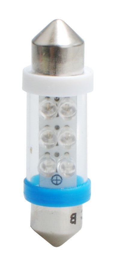 L023B - C5W 36MM 6 X LED 3MM 12V AZUL | 10 UDS