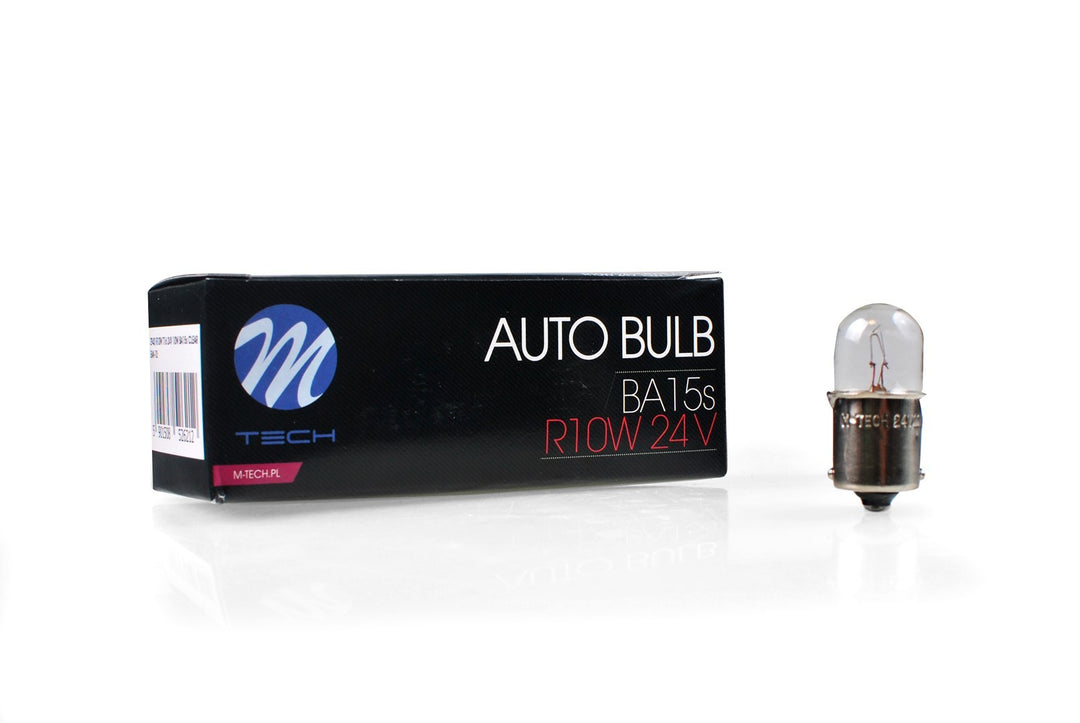 LÁMPARA M-TECH BA15S 24V/10W G18 CLEAR | 10 UDS