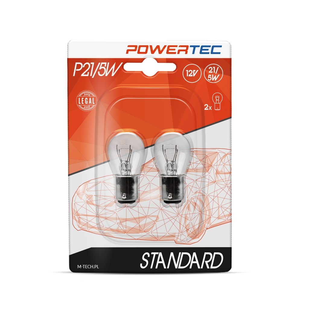 POWERTEC STANDARD BAY15D P21/5W 12V BLISTER