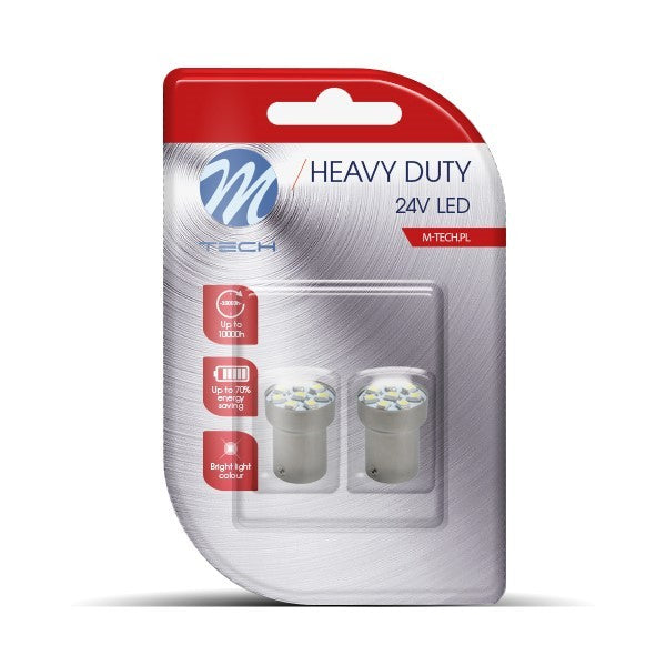 BLISTER 2X LED L988R - BA15S 8XSMD3528 24V ROJO