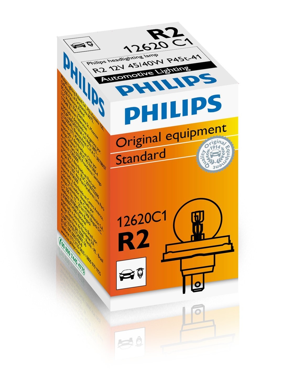 PHILIPS R2 12V45/40W P45T-41 C1