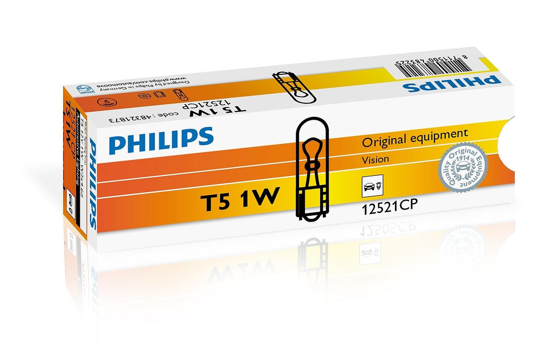 PHILIPS W1,2W - W2,3W - W2W - WBT5 12V1W W2X4,6D CP | 10 UDS