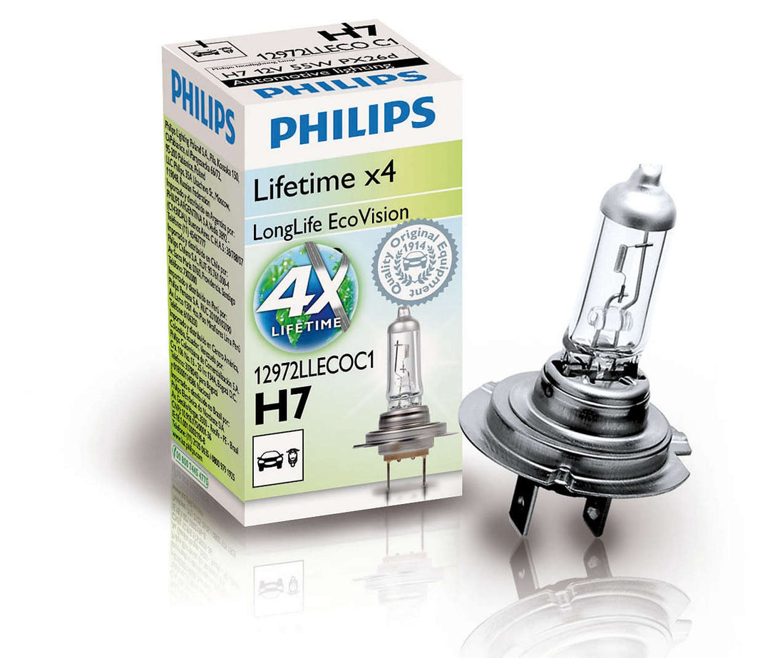 PHILIPS H7 LONGLIFE ECOVISION 12V55W PX26D C1