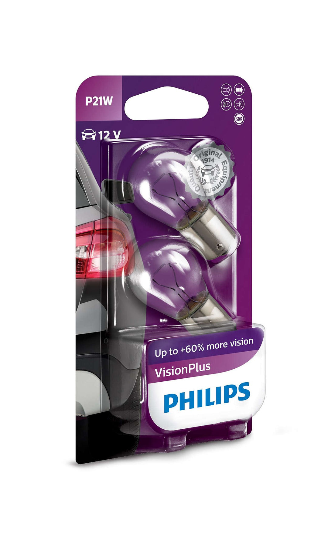 PHILIPS P21W VISIONPLUS 12V21 BA15S B2