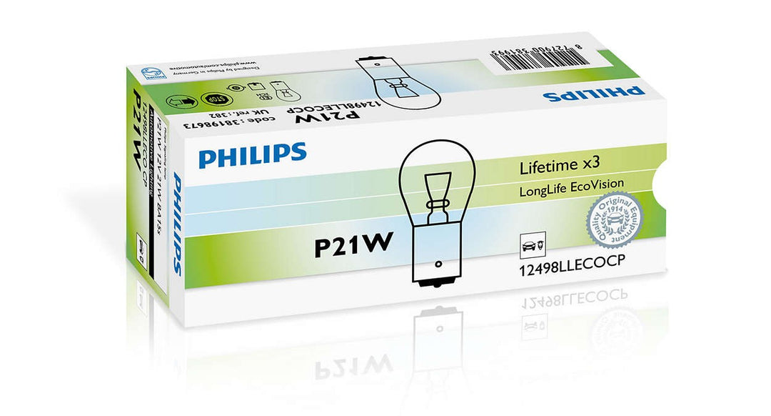 PHILIPS P21W LONGLIFE ECOVISION 12V21 BA15S CP | 10 PCS