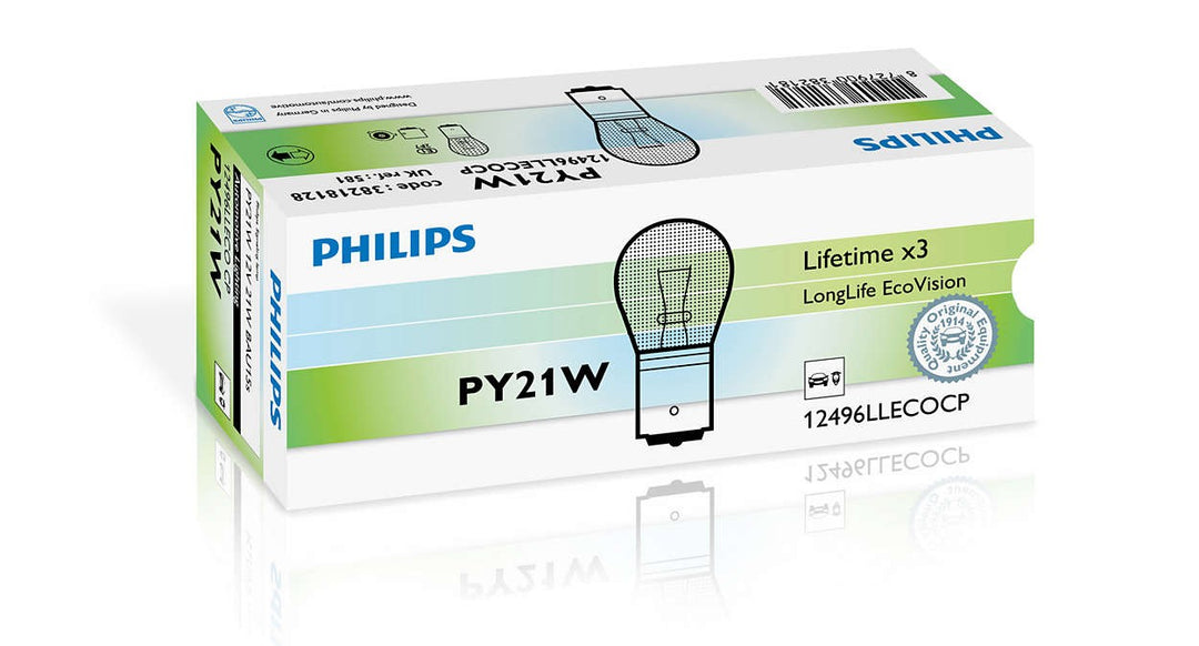 PHILIPS PY21 LONGLIFE ECOVISION 12V21W BAU15S CP | 10 PCS