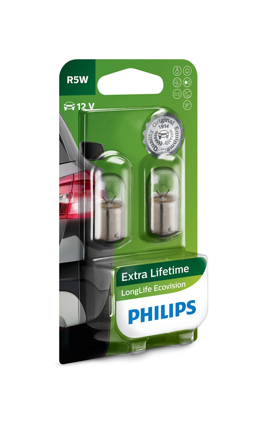 PHILIPS R5W LONGLIFE ECOVISION 12V BA15S B2