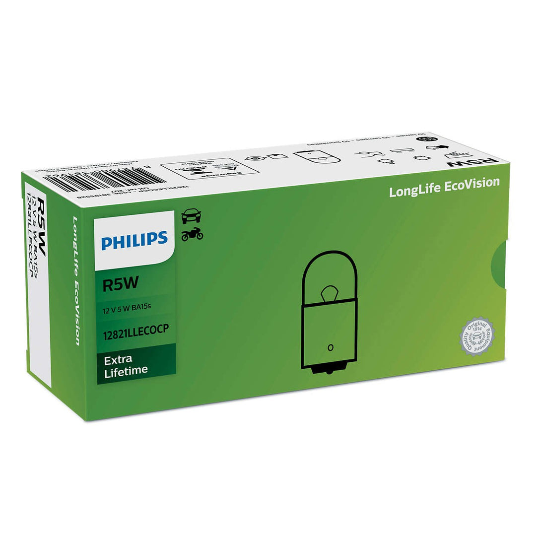 PHILIPS R5W LONGLIFE ECOVISION 12V BA15S CP