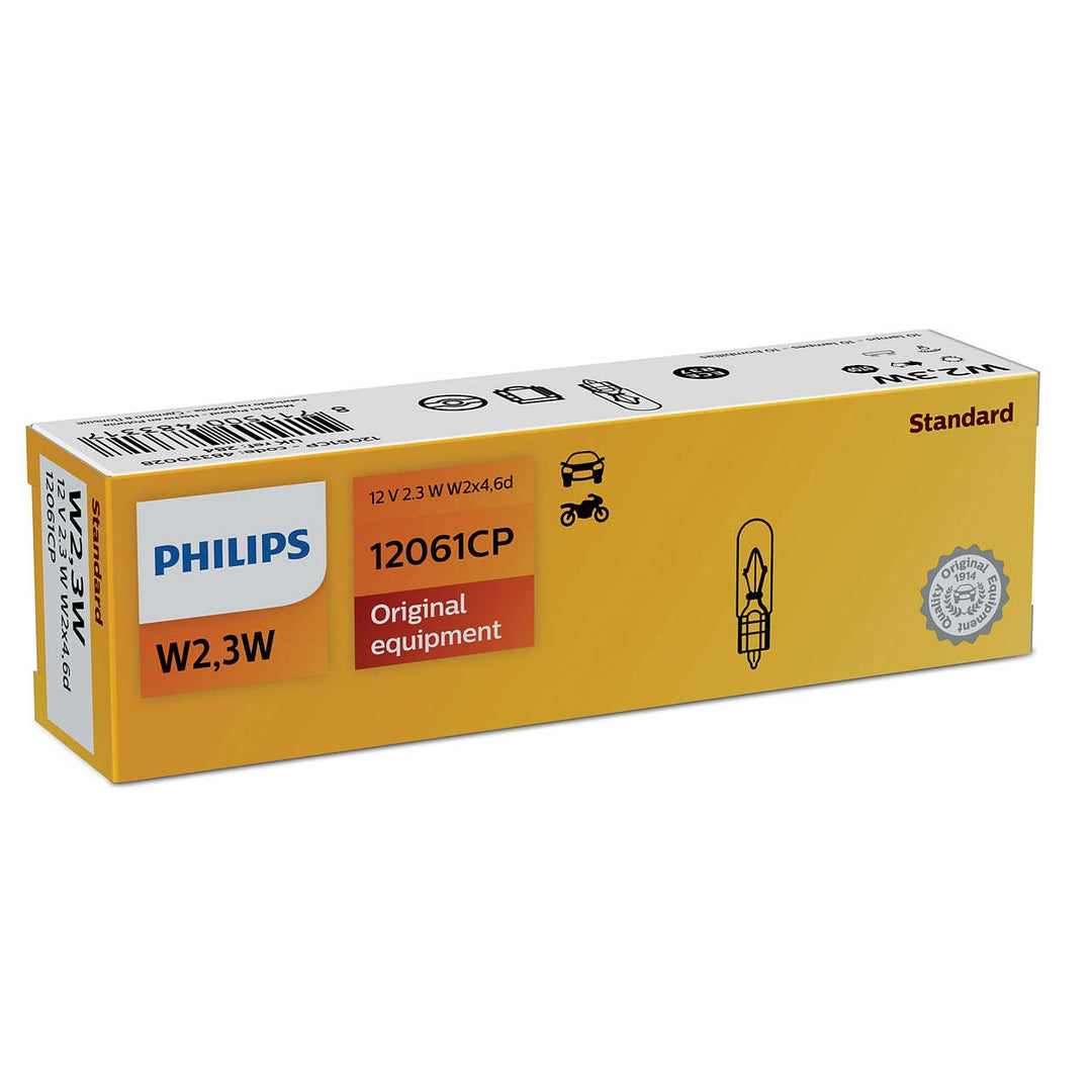 PHILIPS W1,2W - W2,3W - W2W - WBT5 12V2.3 W2X4,6D CP | 10 Einheiten
