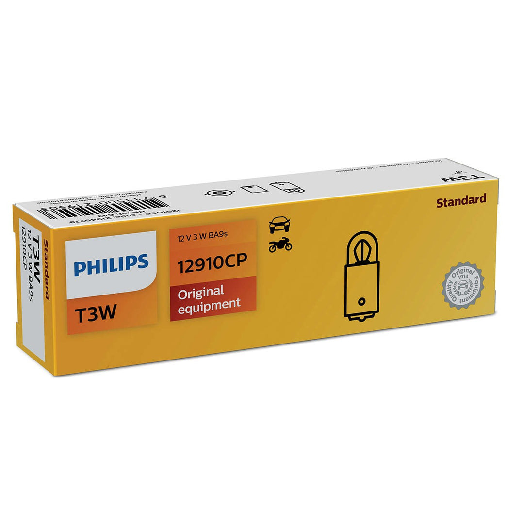 PHILIPS T2W-T3W 12V3 BA9S CP | 10 PCS