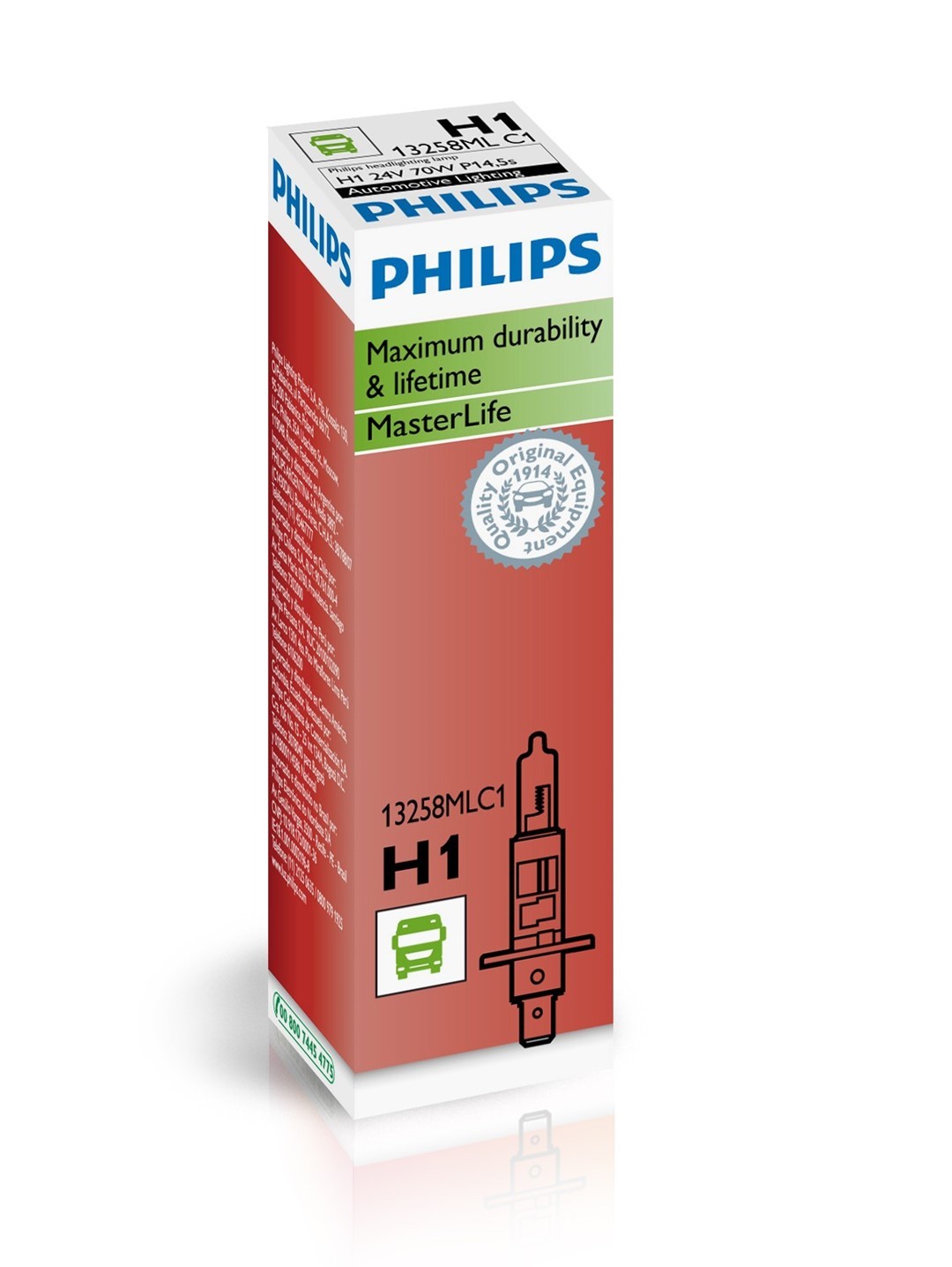 PHILIPS H1 MASTERLIFE 24V70W P14,5S C1