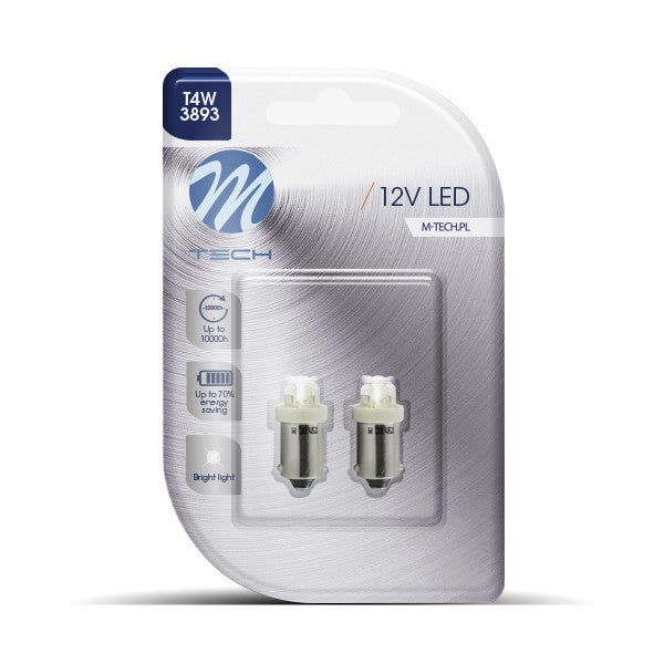 BLISTER 2X LED L013 - BA9S 4LED 3MM BLANCO