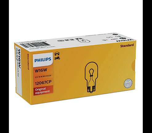PHILIPS W16W 12V16 W2,1X9,5D CP | 10 PCS