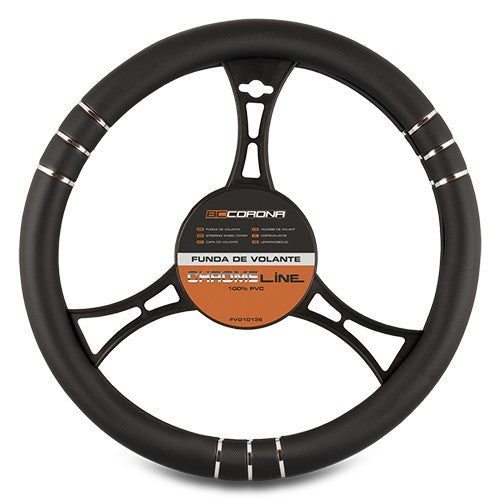 SCHWARZE CHROMELINE-LENKRADABDECKUNG CS 6