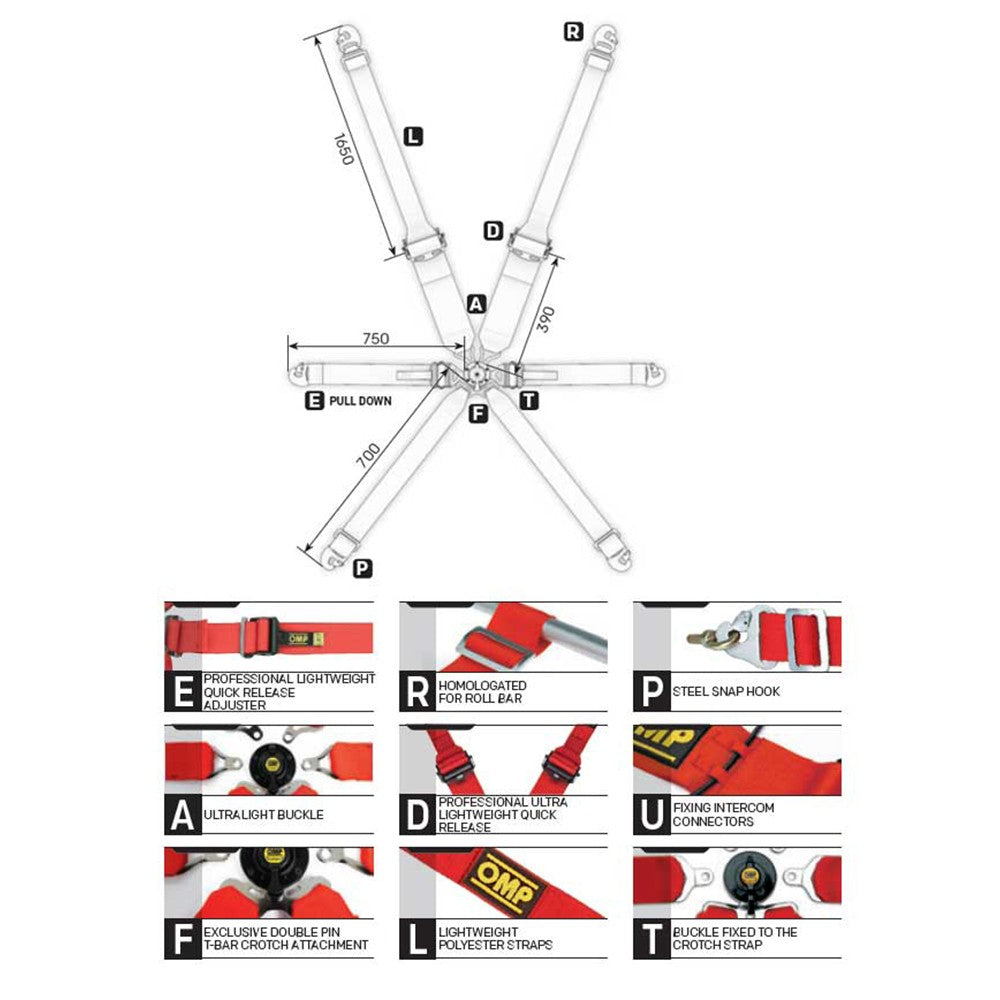 SALOON SAFETY ARNES NEGRO FIA 8853-2016 PULL DOWN ENDURANCE