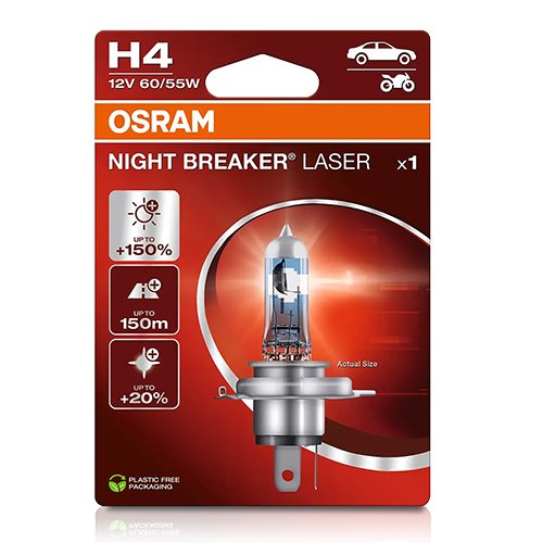 OSRAM NIGHT BREAKER LASER 64193NL-1BL H4 P43T 12V 60/55W