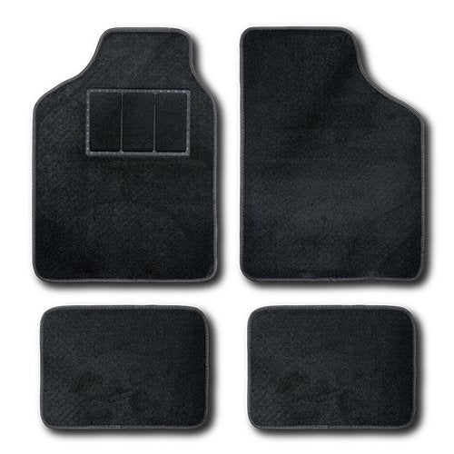 ALFOMBRA MOQUETA TORINO NEGRA 4 PIEZAS CS12 ANTIG GOM001012