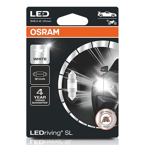 OSRAM LEDRIVING® 6438DWP-01B 1W/12V SV8.5-8 ? \"C5W\" 31MM WHITE 6000K