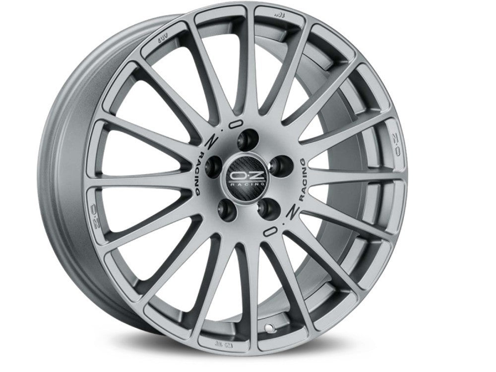LLANTA OZ SUPERTURISMO GT 8x19 ET40 5x120 GRIGIO CORSA BLACK LETTERING KBA