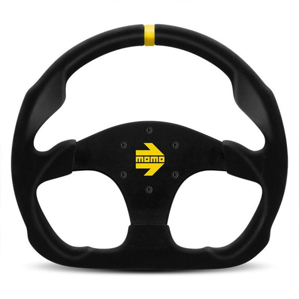MOMO 320MM BLACK LEATHER STEERING WHEEL MOD.30