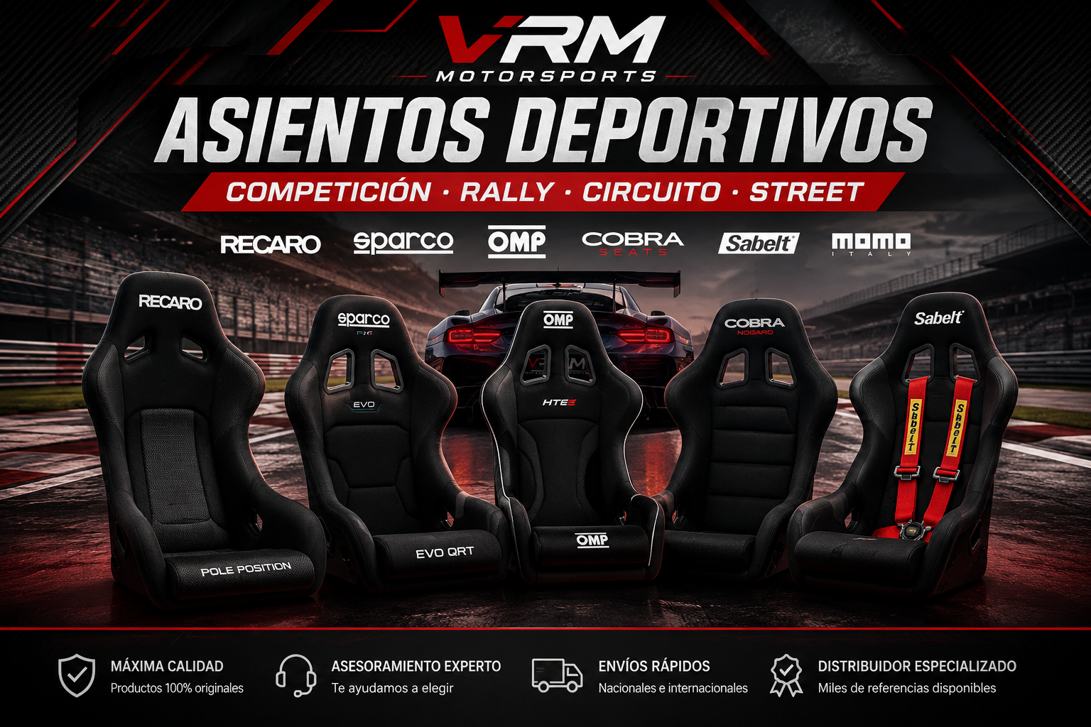 Asientos Deportivos y Baquets | RECARO, Sparco, OMP, Cobra | VRM MOTORSPORTS