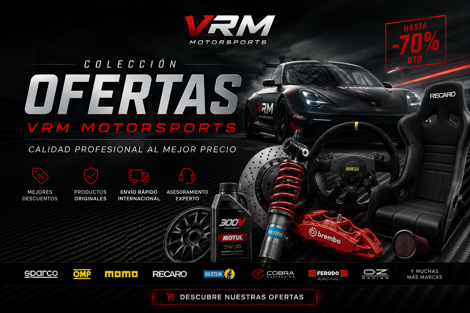 Ofertas VRM MOTORSPORTS | Descuentos en Recambios y Accesorios Motorsport