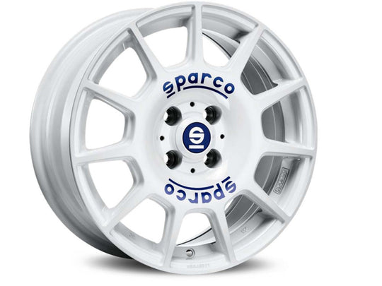 Sparco LLANTA SPARCO WHEELS SPARCO TERRA 7,5X17 ET35 5X100 63,3 WHITE BLUE LETTERING